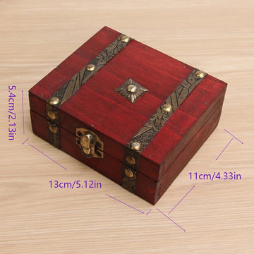 boîte bijoux rouge texture bois vintage cadenas ornements dorés bracelets