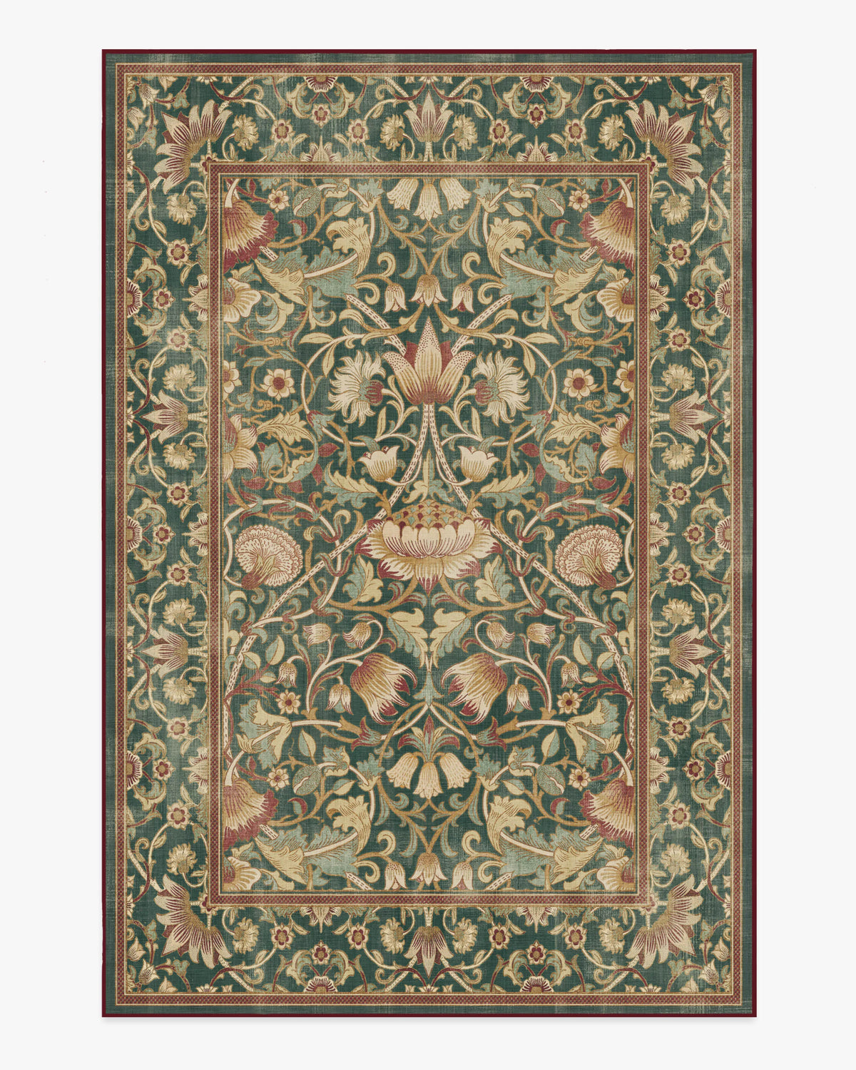 Tapis rose avec canapé beige et coussins