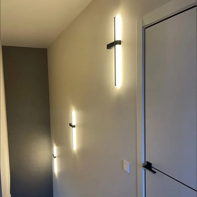 Applique murale LED noire vue de face