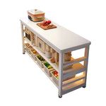 meuble cuisine blanc moderne tiroirs tablettes roulettes multifonctionnel 120cm 60cm 80cm