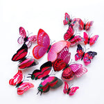 papillons 3d stickers adhésifs colorés rose bleu vert blanc enfants décoration murale brillante chambre