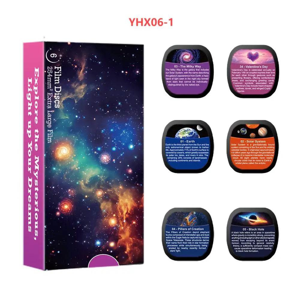 projecteur mural blanc noir univers planètes galaxies coeurs poissons coraux patterns 4k hd