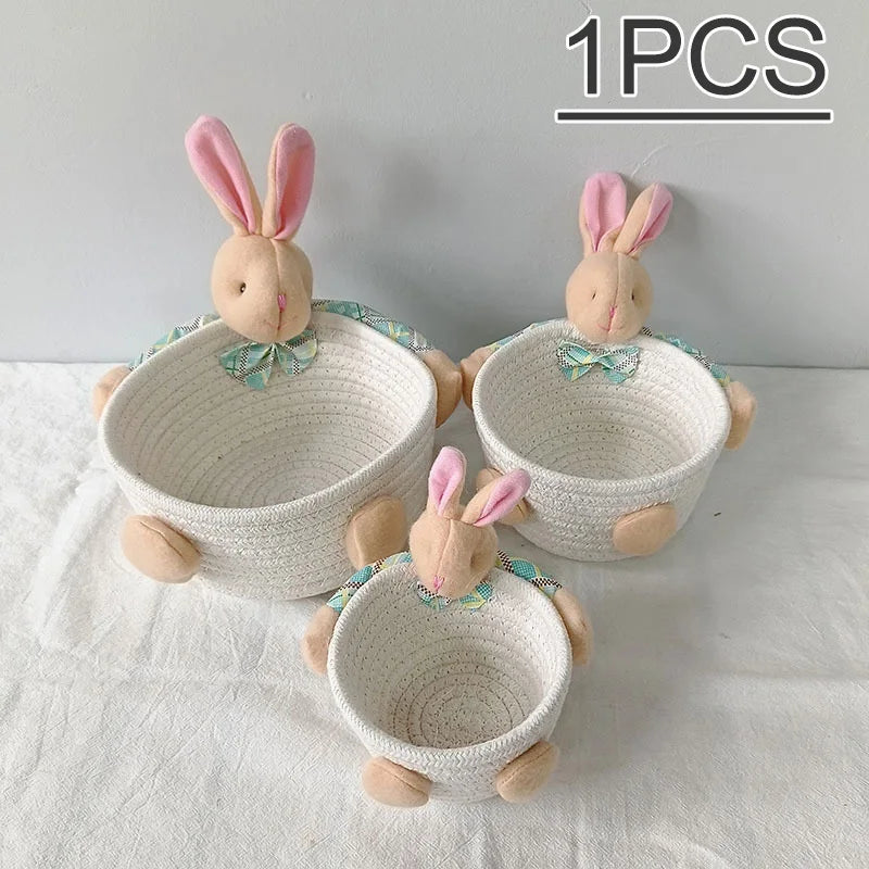 panier rangement tissu coton peluche décorative cosmétiques jouets accessoires