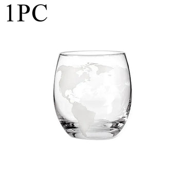 globe terrestre carafe whisky verres carte monde support bois bateau miniature transparent vintage