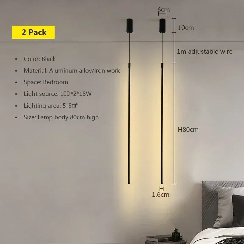 lampe suspension moderne noire rectangulaire minimaliste luminaire salon chambre métal aluminium intérieur