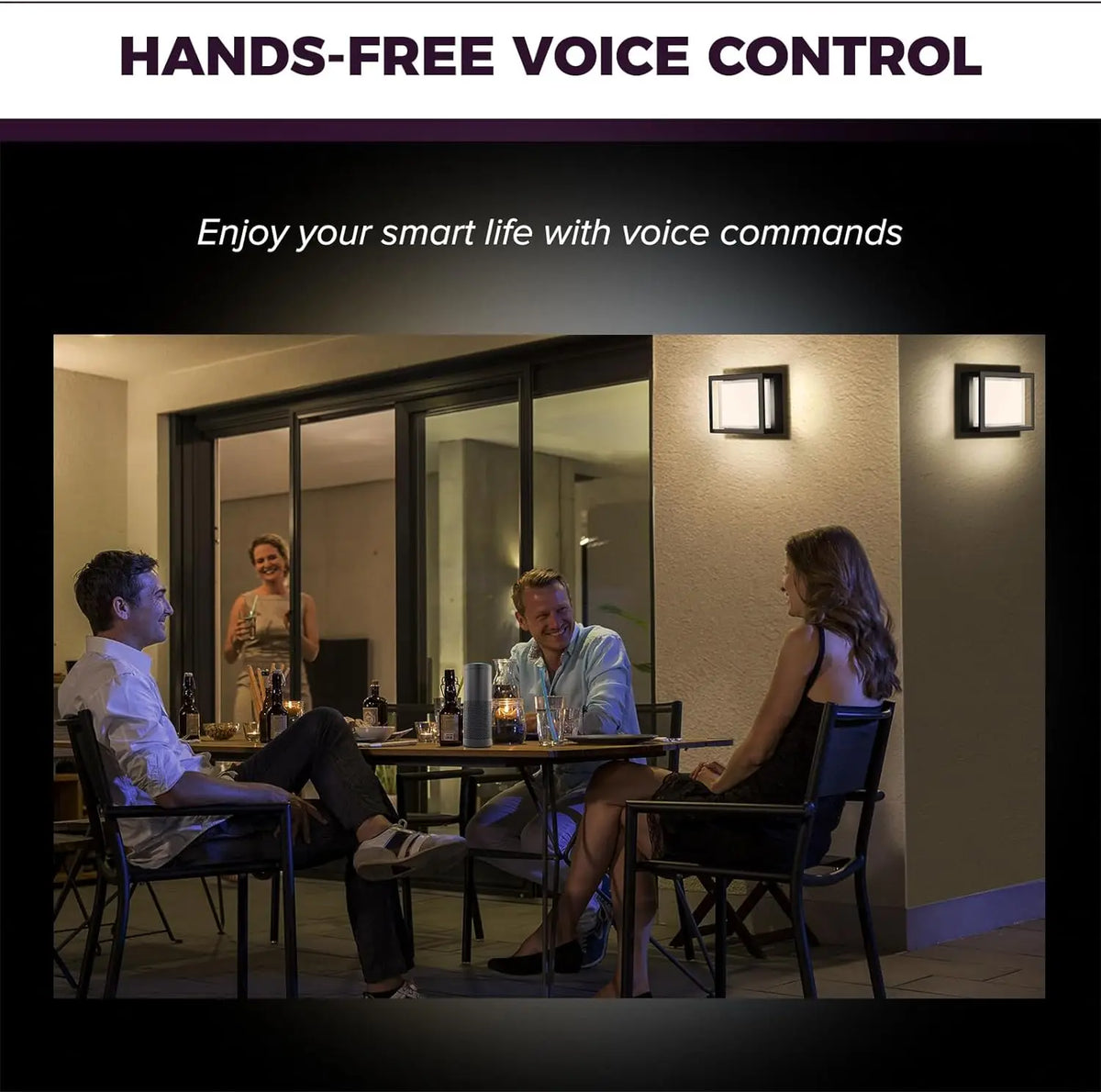 lampe murale intelligente led rgbicw noir moderne controle vocale ip68 wifi 20w