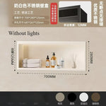 niche murale acier inoxydable gris moderne étagère rangement cosmétiques décoration statuaire vase