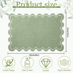 serviettes table vert clair motif ondulé tissu lin classique respectueux l'environnement 19x13 pouces