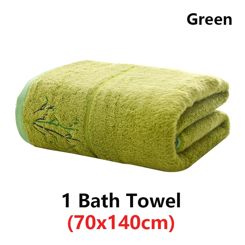 serviettes bambou brodées vert violet rose blanc classiques absorbantes maison