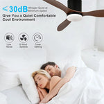 ventilateur moderne noir bois led télécommande minimaliste chambre