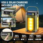 lampe camping rechargeable vert olive led pratique moderne chargeur solaire port usb multiple modes