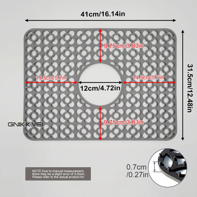 tapis cuisine silicone perforé moderne noir 200°C résistant 46.2cm 31.7cm