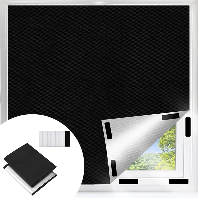 rideau noir semi transparent moderne adhésif fenêtre maison 100cm 200cm 300cm