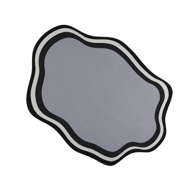 tapis moderne antidérapant gris noir blanc bol animal absorption confortable