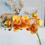 bouquet fleurs artificielles orchidées modernes orange rose blanc intérieur décoration maison anniversaire mariage