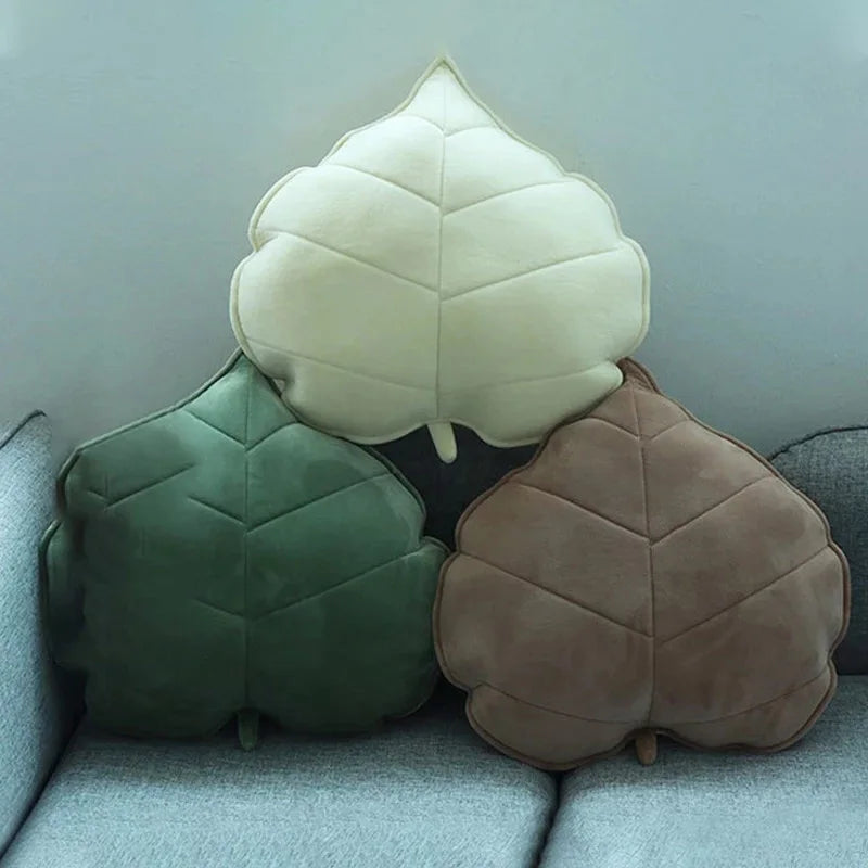 coussin rond imprimé feuilles velours amovible lavable moderne adultes multicolore