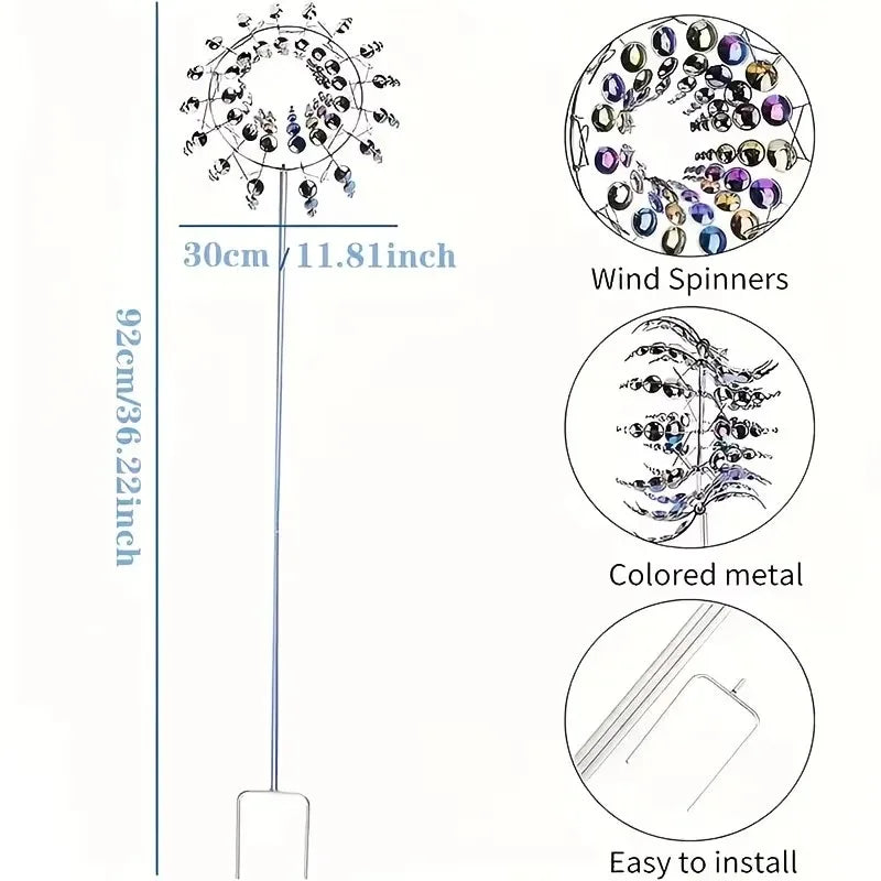 vent spinner moderne multicolore translucides tringle métal extérieur décoration jardin