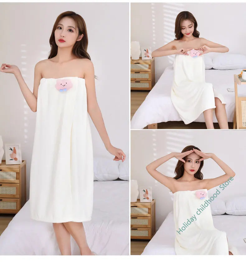 serviette bain microfibre rose blanche séchage rapide douce absorbante adultes toilettage décontracté