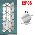 miroirs hexagonaux modernes argent doré adhésifs auto collants amovibles acrylique translucides décoration murale maison