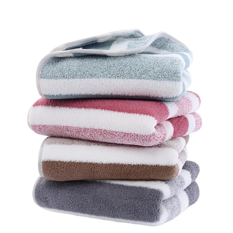 serviettes bain rayées absorbantes coton polyester gris blanc vert classiques rapide ensemble
