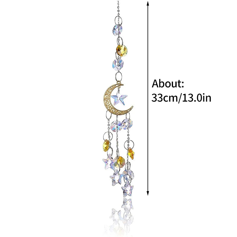 décoration murale boho chic or blanc transparentes chaines rayons solaires