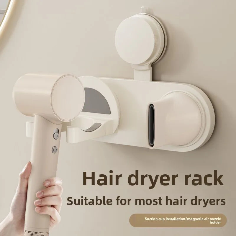 séchoir cheveux support mural ventouse moderne crème blanc imperméable métal plastique