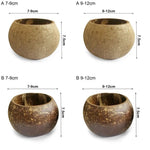 bougeoirs coquille noix coco marron clair naturels rustiques intérieur décoration maison bougie blanche