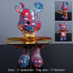 statue ours contemporaine résine bleu rouge or marbré graphique décoration intérieure table unique pop