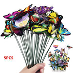 décoration extérieure papillons multicolores imprimés détaillés réalistes tringles pots fleursextérieur fantaisistes PVC