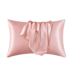 protège oreiller satin violet rose noir champagne moderne doux lit coton polyester