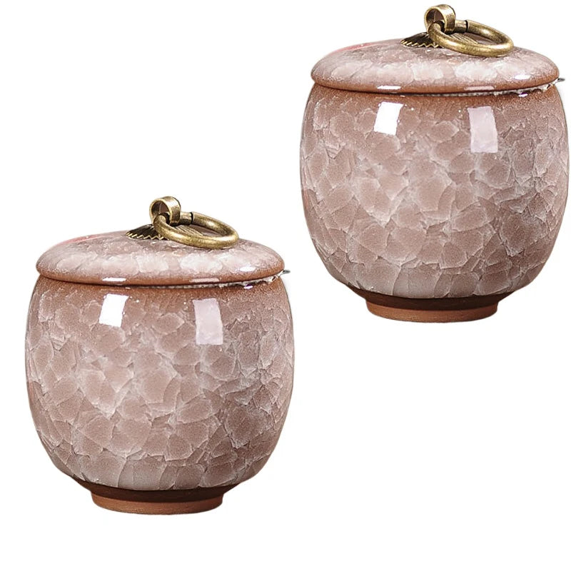 pots thé céramique texture craquelée anneau doré couvercle classique vert bleu rose marron clair