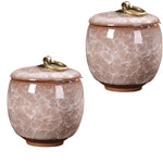 pots thé céramique texture craquelée anneau doré couvercle classique vert bleu rose marron clair