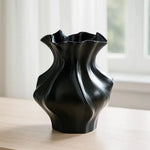 vase decoratif moderne porcelaine blanc ondulé texturé salon chambre coucher