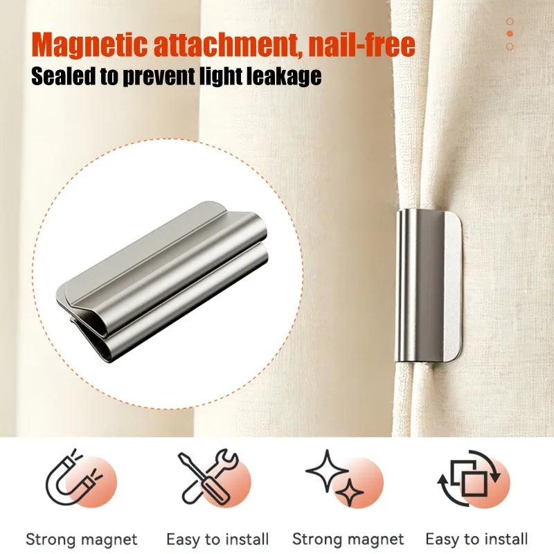 clips magnétiques rideaux argentés modernes puissants anti lumière fuite chambre draperies fermées