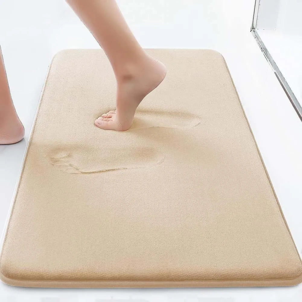 tapis bain antidérapant moderne gris noir rose mousse pe polyester doux absorbant porche salle
