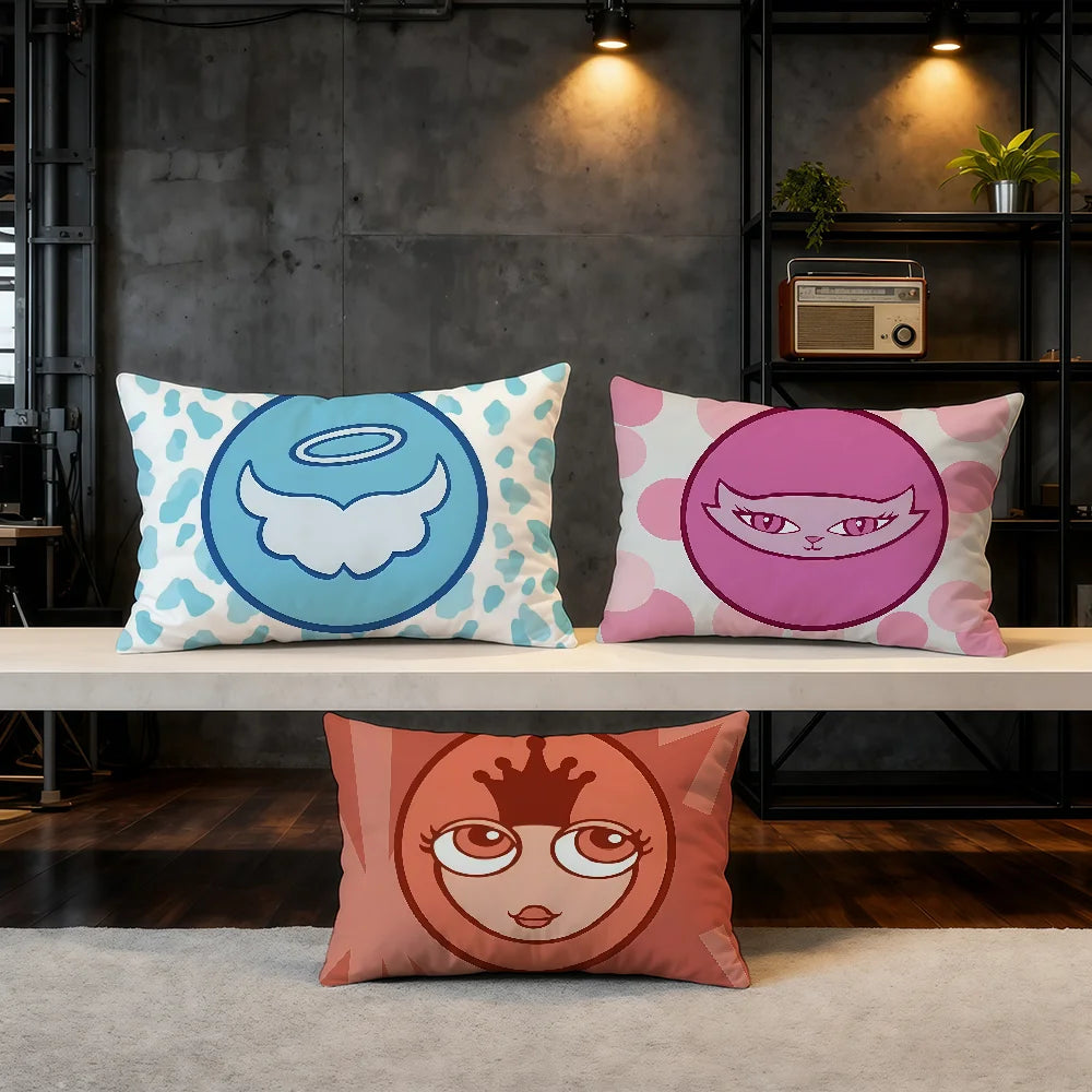 masque bratz double face imprimé moderne 100 polyester coussin décoration chambre voiture sofa 40x60cm