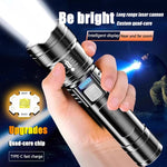 lampe torche noire texturée moderne rechargeable usb éteins étanche poignée