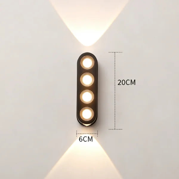 applique murale moderne led éclairage extérieur résistante water warm light noir fixation invisible