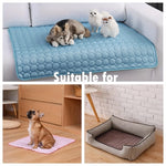 tapis refroidissement animal gris bleu clair texture points moderne confortable été chiens chats tapis