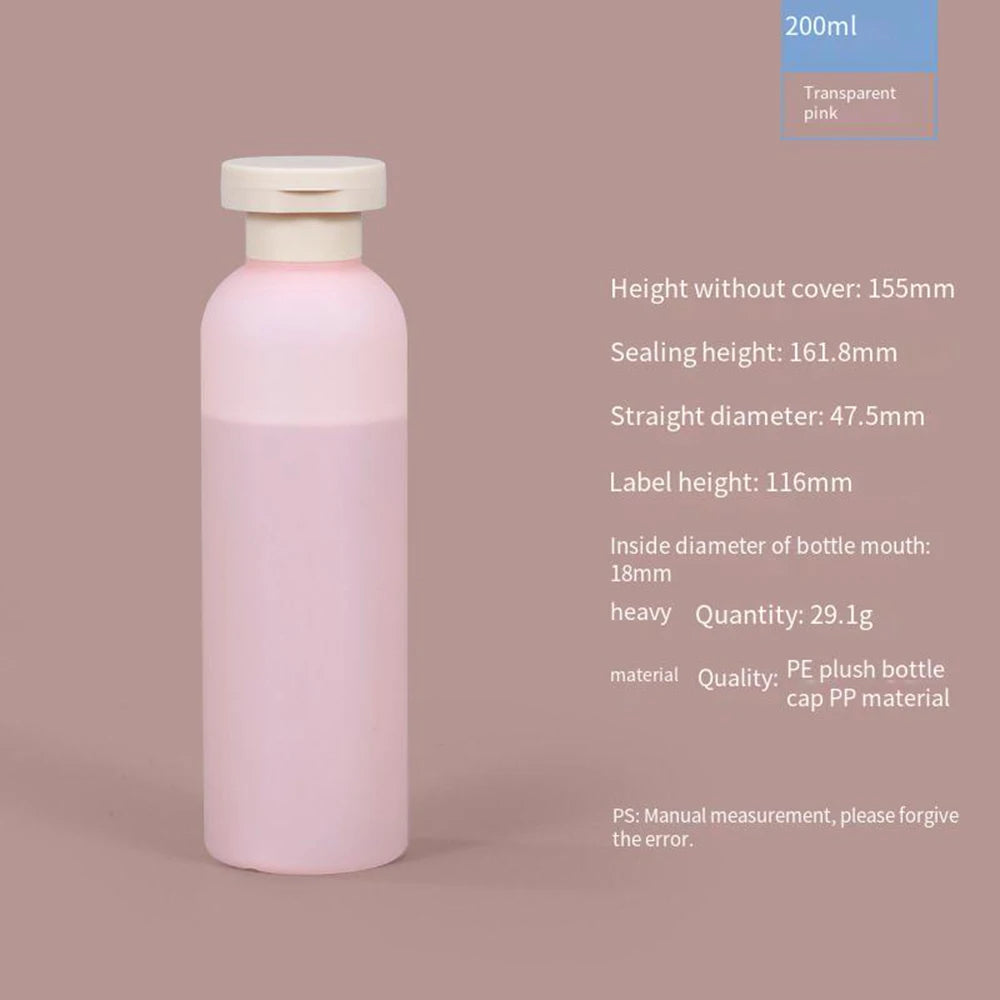 flacon cosmétique rose pâle 200ml 300ml bouchon blanc moderne salon