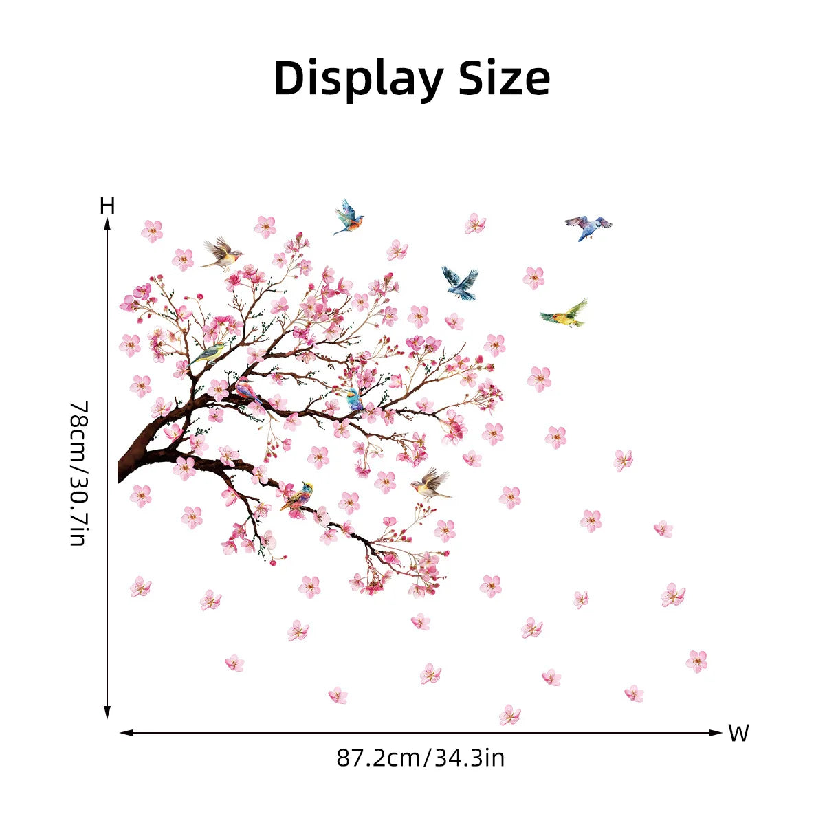 sticker mural fleur oiseau art floral deco chambre enfant deco maison bébé rose vert
