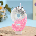 bougies decoratives pailletees blanc rose argenté festif tringle inclusion boite rangement transparente