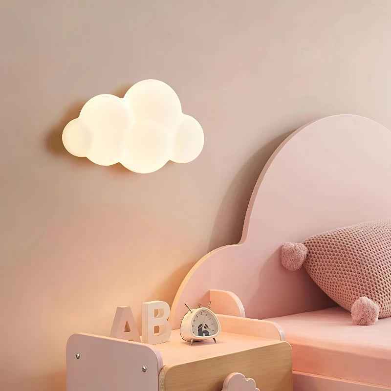lampe nuage blanc moderne adhésive murale led chambre salon entrée étude