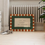 cadre mural classique rayures horizontales vert rouge blanc chambre coucher rétro fixations murales ask