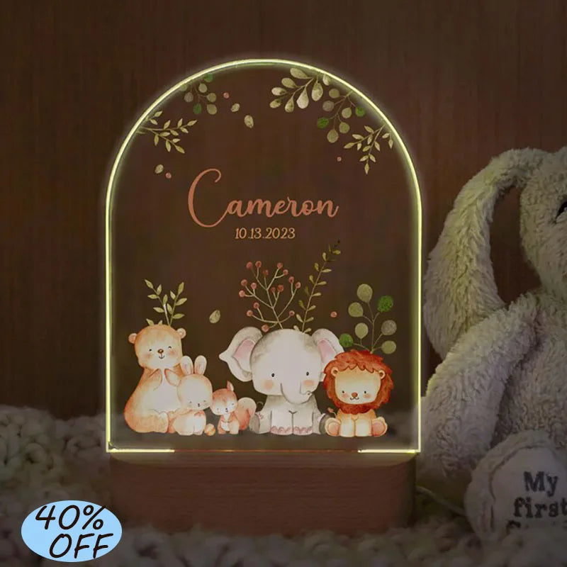 lampe décorative moderne animaux ours éléphant marron doré cadeau anniversaire couple