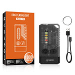 lampe poche rechargeable multi mode uv led alarme sonore porte clés camping