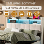 Éclairage LED RGB personnalisable du lit coffre en ambiance tamisée