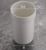 pot pinceau verre blanc mat classique adhésif poignée dorée 9.5cm 8cm 15cm