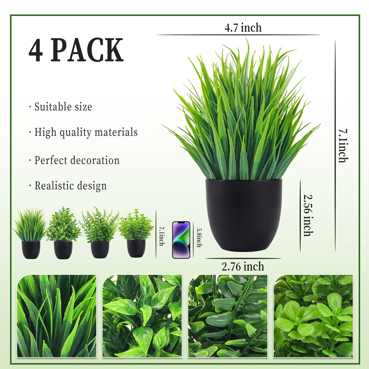 décoration intérieure plantes artificielles pots noirs feuilles vertes minimalisteintérieur maison