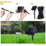 guirlande lumineuse solaire imperméable ip65 20 led jaunes modes facile sans câblage nécessaire